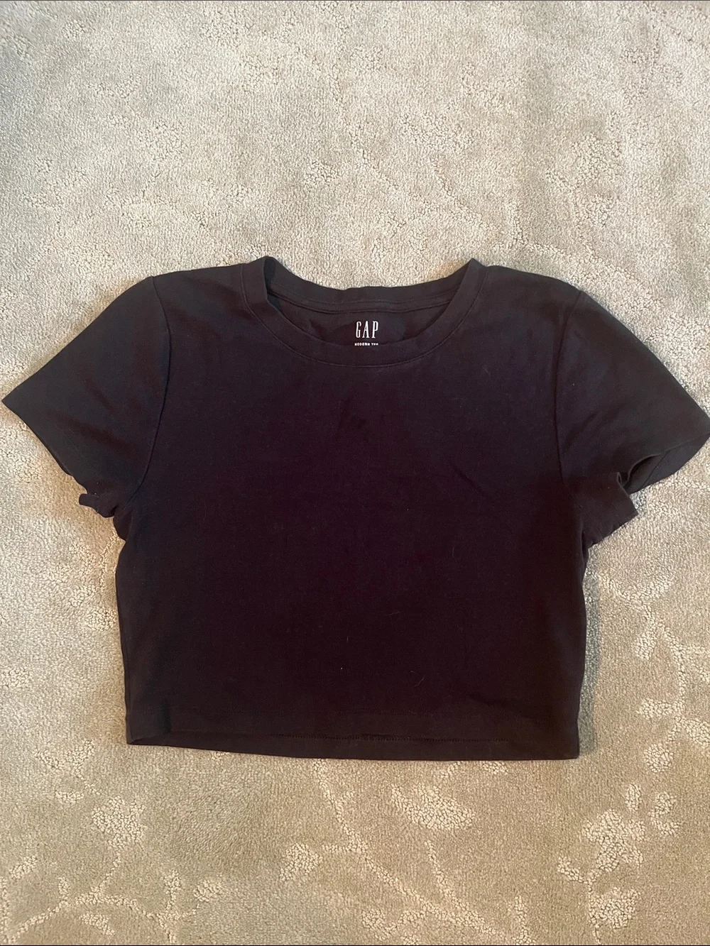 GAP Black Cropped Crew Tee
